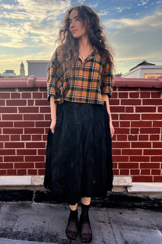 Saffron Flannel Crop Top