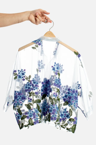 Blue Hydrangea Sheer Shirt