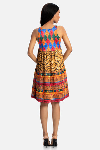 Silk Patchwork Dress