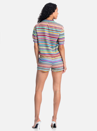 Sequin Stripe Shorts
