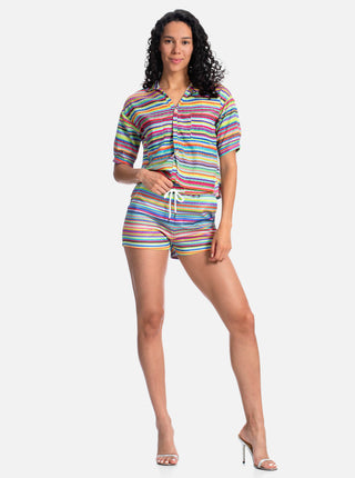Sequin Stripe Shorts
