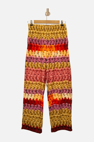 Mega Crochet Stripe Print Pants