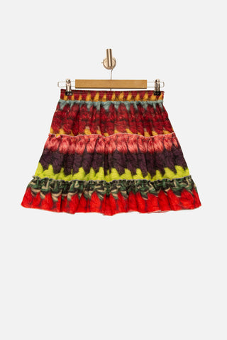 Mega Crochet Print Mini-Skirt