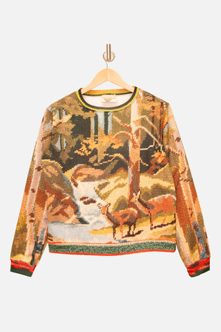 Paint-by-Number Needlepoint Print Sweatshirt