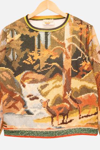 Paint-by-Number Needlepoint Print Sweatshirt