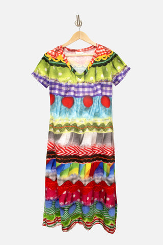 Tremendous Trim V-Neck Dress
