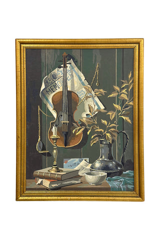 Large 1969 "Memories" Paint-by-Number, Framed