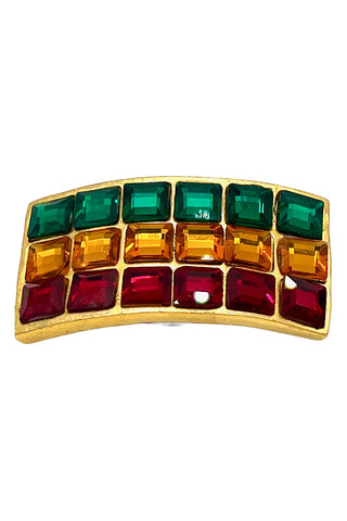 1994 24 kt Gold Plated Barrette with Swarovski Crystals