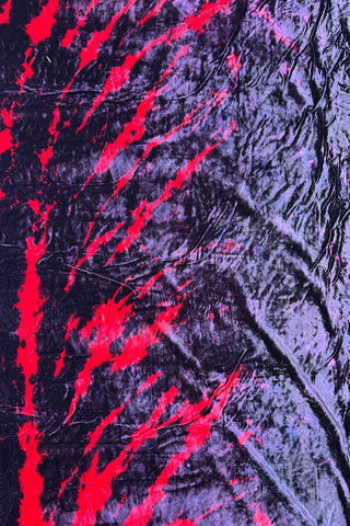 Vintage Zebra Stripe Tie-Dye Rayon Crushed Velvet Panel