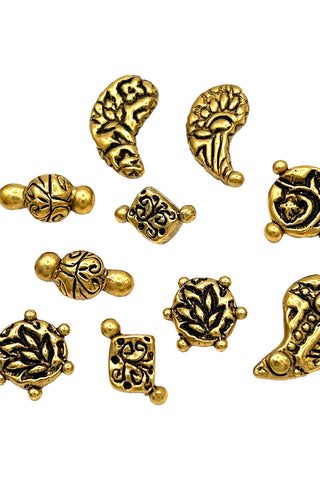 Embossed 24 kt Gold Plated Ebonized and Polished Buttons, 1994. Set of 12