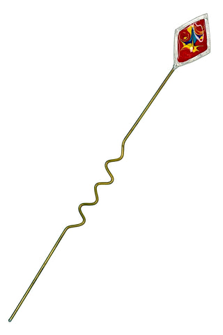 Spring 1994 Silver Lacquered Hair Pin "Red"