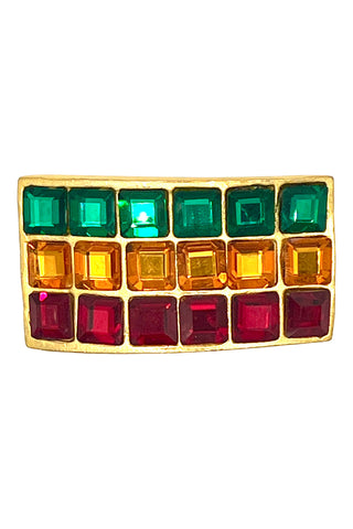 1994 24 kt Gold Plated Barrette with Swarovski Crystals