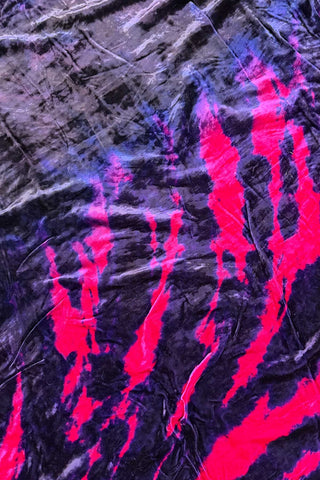 Vintage Zebra Stripe Tie-Dye Rayon Crushed Velvet Panel