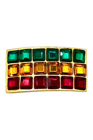 1994 24 kt Gold Plated Barrette with Swarovski Crystals