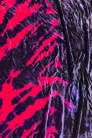 Vintage Zebra Stripe Tie-Dye Rayon Crushed Velvet Panel