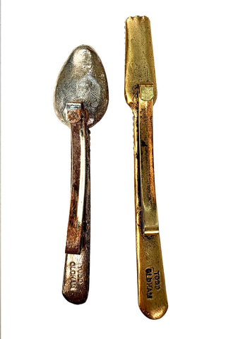 Swarovski Crystal Pavé Fork and Spoon Barrette Set
