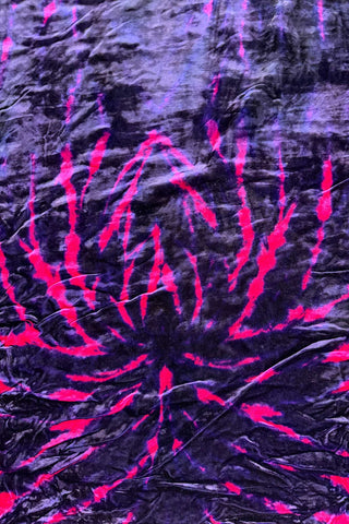 Vintage Zebra Stripe Tie-Dye Rayon Crushed Velvet Panel
