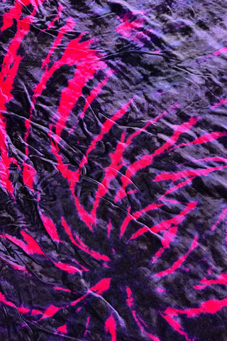 Vintage Zebra Stripe Tie-Dye Rayon Crushed Velvet Panel