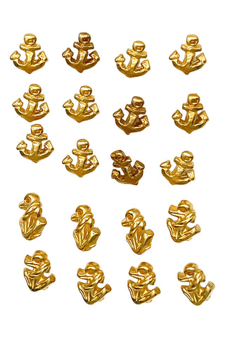1995 24 kt Gold Tiny Anchor Buttons, Set of 20