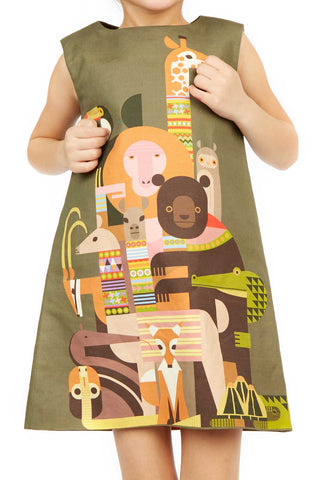 Kids "Animal Menagerie" Shift Dress