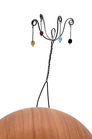 Spring 1998 Todd Oldham Hand Made Silver Wire Hair Pick With Glass Beads