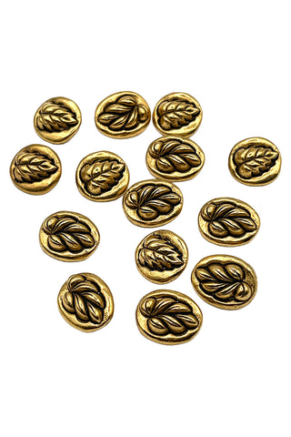 1993 Todd Oldham 24k Gold-Plated Leaf Motif Buttons, Set of 14