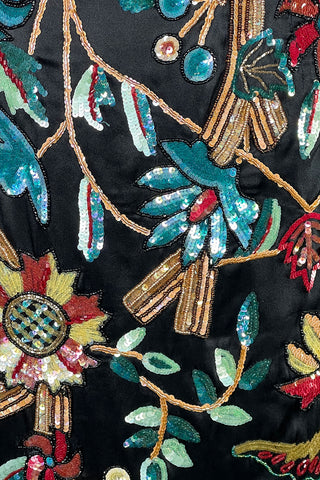 Fall 1997 Todd Oldham "Crewel Work" Hand Embroidered and Beaded Skirt