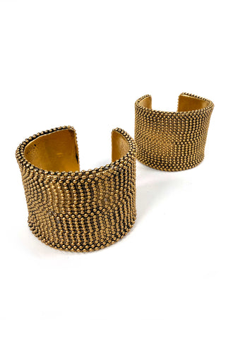 24 kt Oxidized Gold Sink Chain Cuff Set