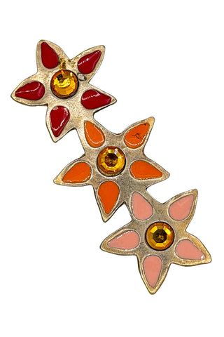 Spring 1992 Lacquered Daisy Barrette with Swarovski Crystals