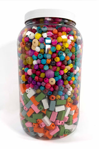 Big Jar of Wooden Beads 1
