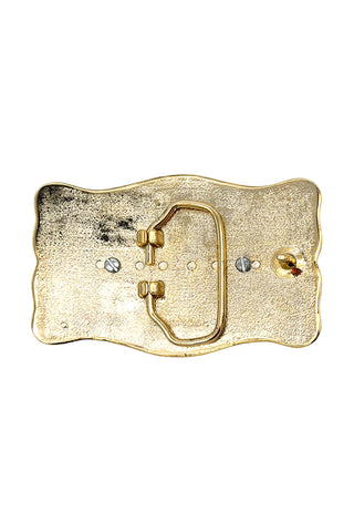 1970s Rectangular Lacquered Western Cabochon Belt Buckle