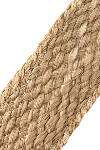 Woven Straw Belt with Ebonized 24 kt Gold Plated Buckle