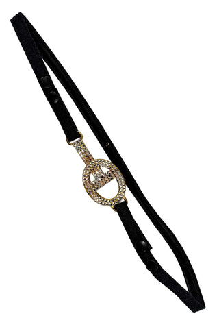 Wool Bridle Belt with Swarovski Pavé T+O Buckle
