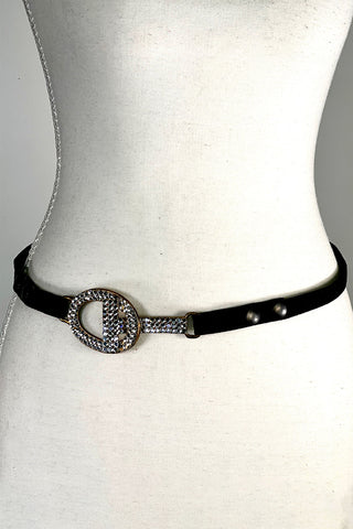 Wool Bridle Belt with Swarovski Pavé T+O Buckle