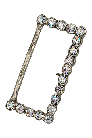 Swarovski Crystal Silver Plated Belt Buckle