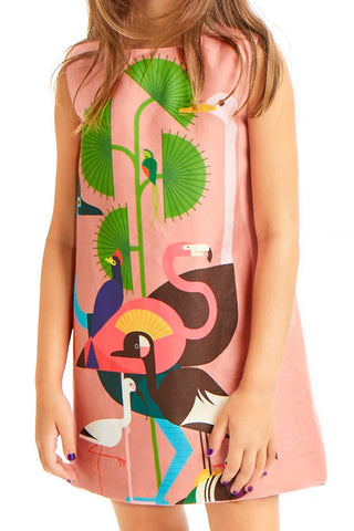 Kids "Birds of a Feather" Shift Dress