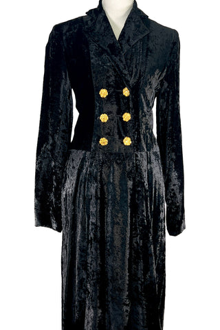 Fall 1994 Todd Oldham Crushed Velvet Rayon Coat