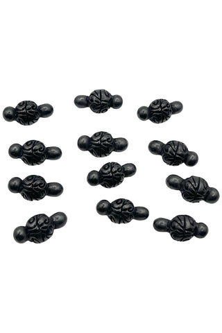 Todd Oldham Black Toggle Buttons, Set of 14