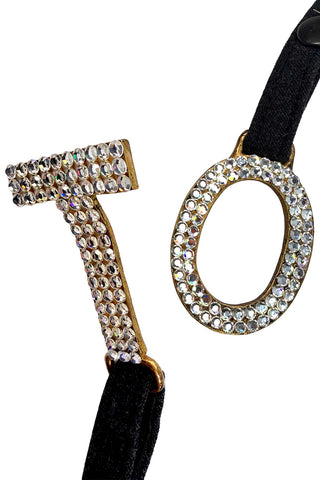 Wool Bridle Belt with Swarovski Pavé T+O Buckle