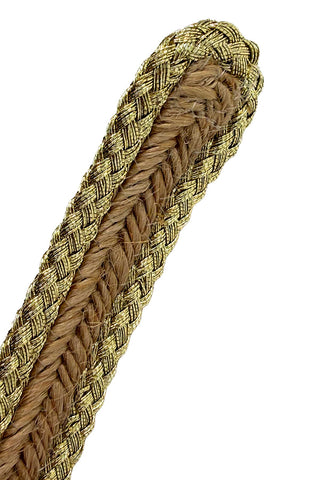 Hand Woven Metallic Rayon and Straw Belt with 24 kt Gold Plated Buckle