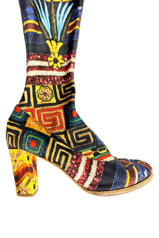 Spring 1994 Todd Oldham "Mystic Beading" Print Boots