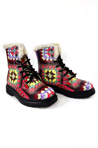 Crochet Print Boots