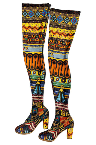 Spring 1994 Todd Oldham "Mystic Beading" Print Boots