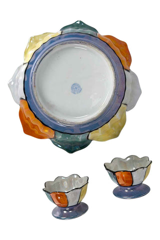 1940s Japanese Lusterware Bowl and Nut Bowls