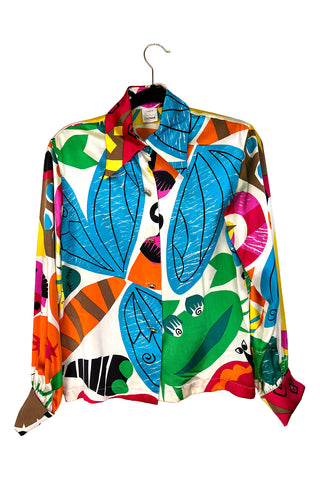 Spring 1993 Todd Oldham Silk Charmeuse Bug Print Blouse