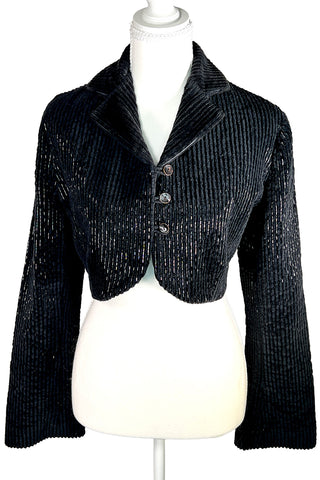 Fall 1994 Todd Oldham Beaded Corduroy Cropped Blazer
