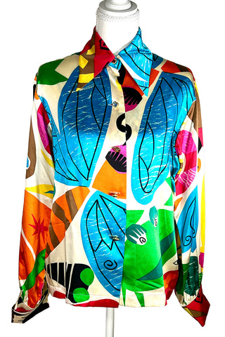 Spring 1993 Todd Oldham Silk Charmeuse Bug Print Blouse