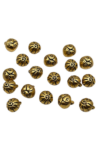 1995 24 kt Gold Plated Round Ball Buttons, Set of 18