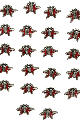 1996 Silver Plated Butterfly Lacquered Buttons, Set of 22