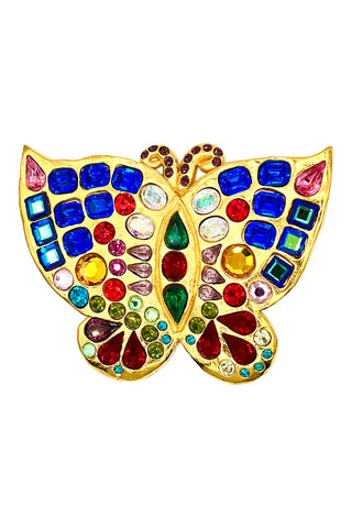 Spring 1993 24 kt Gold Plated and Jeweled Butterfly Belt Buckle